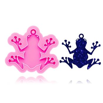 

DIY Epoxy Resin Mold Cartoon Frog Shape Keychain Pendant Casting Silicone Mould 83XF