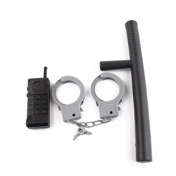 

2020 Amazon Hot Plastic 3pcs Policeman Cosplay Simulation Handcuffs Sets Role-Playing Educational Toys for Children's Gift