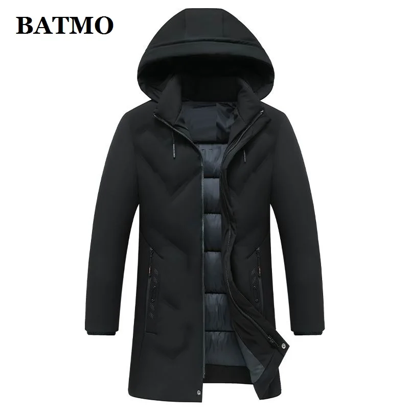 Batmo 2019 Зима Новое поступление высококачественные мужские парки с капюшоном, мужская повседневная теплая куртка, пальто, размер L-4XL.2703