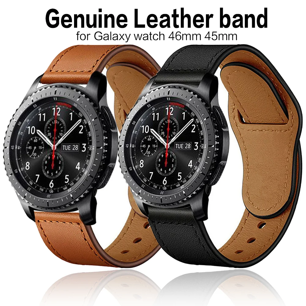 

Ремешок для Samsung Watch 3 45 мм, кожаный браслет для Galaxy watch 46 мм Gear S3 frontier Huawei watch gt 2/2e/pro, 22 мм