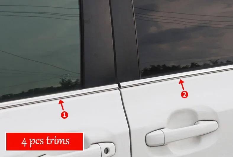 Нержавеющая сталь окна автомобиля планки для toyota sienna 2011 2012 2012 xl30 - Название цвета: 4 pcs trims