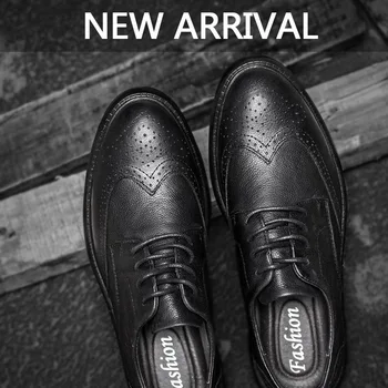 

Men's leather shoes leather breathable men's Brock daily casual shoes formal wear youth British style business casual men's shoe