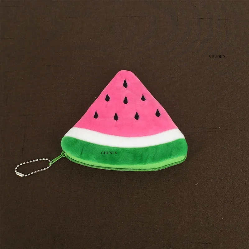 Size 10CM Watermelon Plush Purse Key chain plush purse BAG plush toys plush coin purse