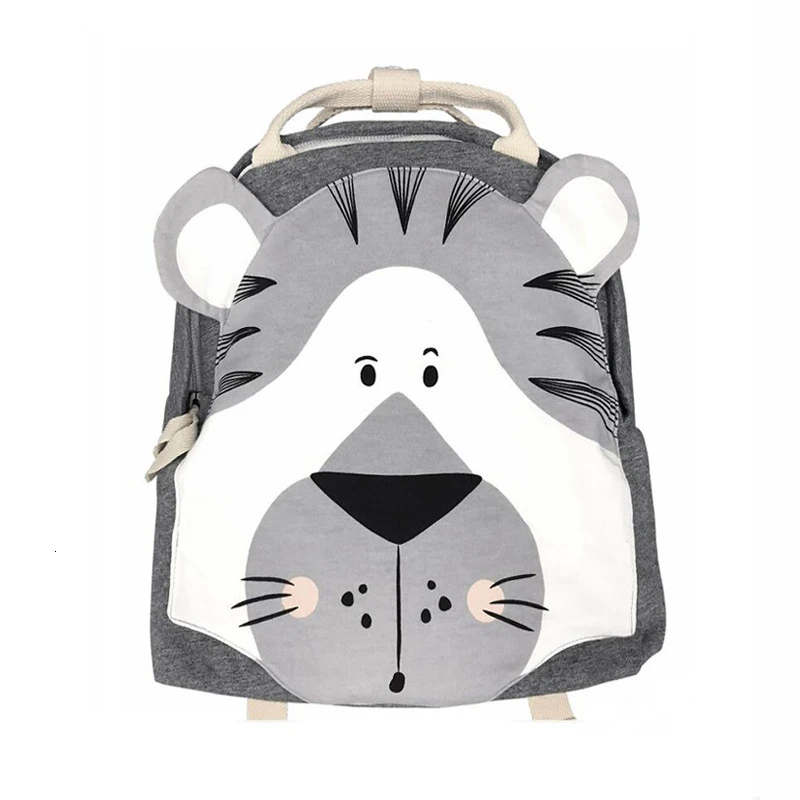 Милая школьная сумка для девочек и мальчиков в скандинавском стиле; рюкзак для отдыха на открытом воздухе с изображением животных; Плюшевые Мини-школьные сумки для детей младшего возраста - Цвет: tiger