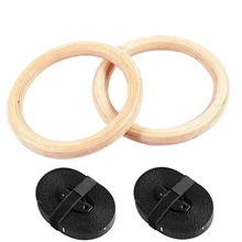 Деревянные гимнастические кольца, регулируемая кулачковая пряжка, 14.76ft, ремешки для упражнений, Нескользящие тренировочные кольца для дома, спортзала, тренировки всего тела
