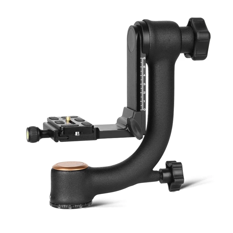 

FULL-Professional Camera Gimbal Tripod Head for Big Load Capacity Camera Telephoto Lens 1/4 Screw 48mm Diameter