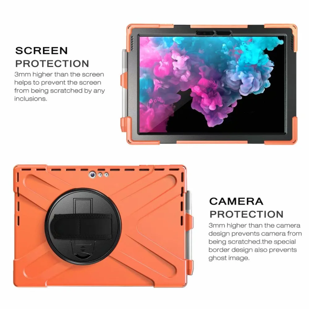 Сверхпрочный чехол для microsoft Surface go 4, 5, 6, чехол, вращающийся на 360 градусов, противоударный чехол-подставка для карандашей, чехол для Surface go 4, 5, 6, чехол