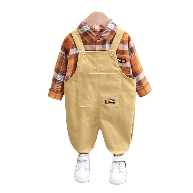 

Autumn Children Fashion Clothes Baby Boy Girls Plaid Shirt Pants 2Pcs/sets Spring Kids Infant Clothing Toddler Cotton Tracksuits