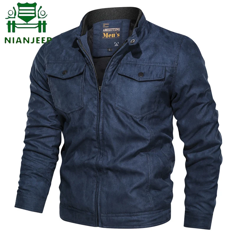 

2019 Autumn Winter Warm Military Jackets Men Fashion Stand Collar Casual Vintage Army Combat Tactical Pilot Jacket Plus Size