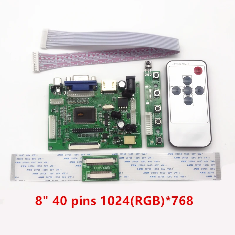 

Yqwsyxl LCD TTL LVDS Controller Driver Board HD VGA 2AV 50PIN AT070TN90 92 94 Support