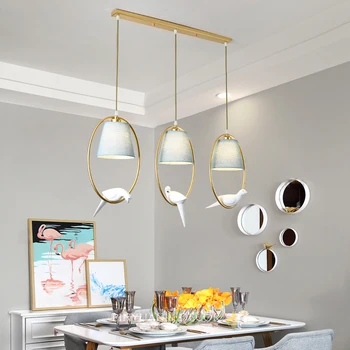 

modern led glass pendant light nordic dining room kitchen light bird designer hanging lamps home decor avize lustre lighting e27