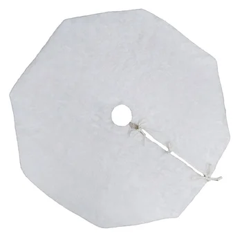 

Knitting Christmas Tree Skirt White Plush Carpet Polygonal Xmas Tree Bottom Cover Decoration