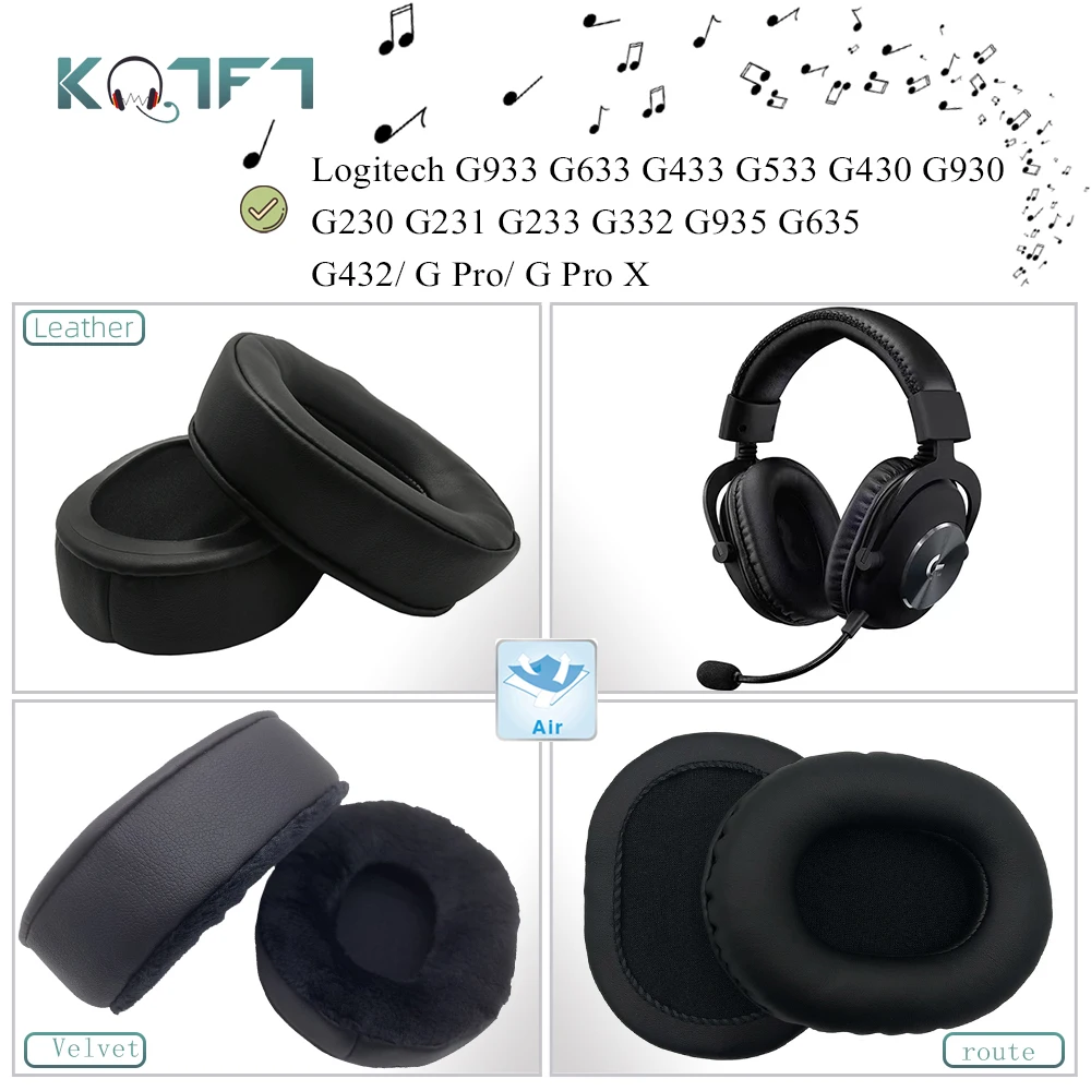 Auricolari Di Ricambio In Velluto Kqtft Per Logitech G933 G633 G433 G533 G430 G930 G230 G231 G233 G332 G935 G635 G432/ G Pro/ G Pro X