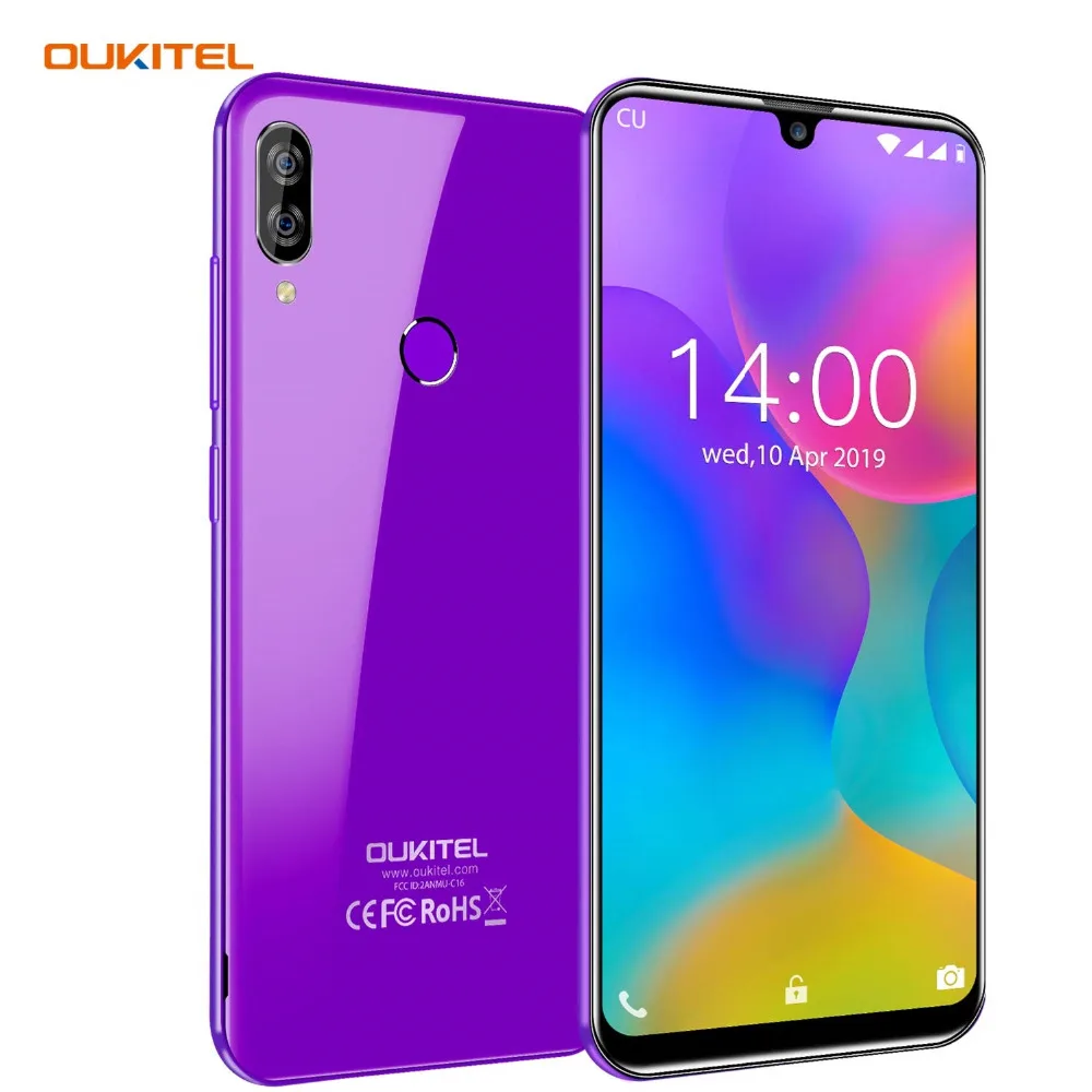 OUKITEL C16 смартфон 5,71 дюймов четырехъядерный мобильный телефон 2G ram 16G rom 2600mAh Face ID двойная камера разблокировка Android 9,0 мобильный телефон