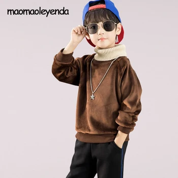 

Teenage Kids Fleece Sweatshirt Autumn Winter Thick Turtleneck Sweatshirt for Boys Tops 10 12 Year Kids Outfits Children Sweater