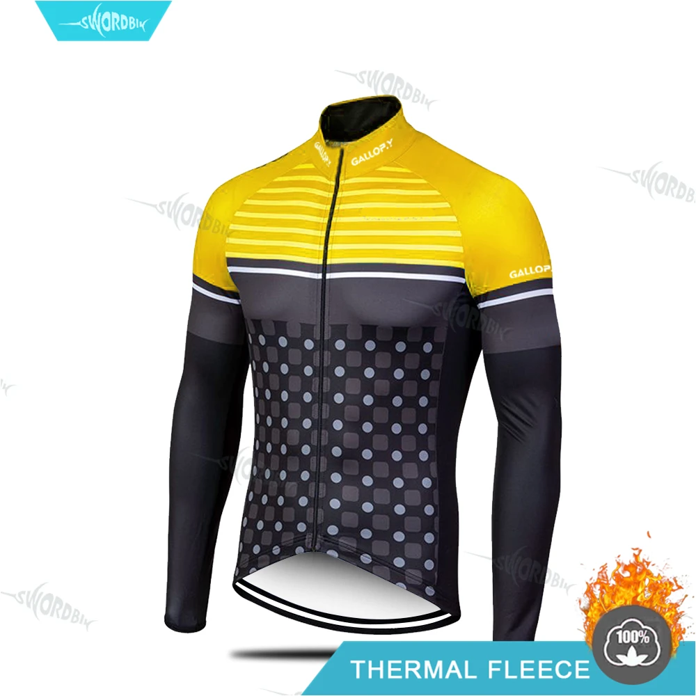 Ropa Ciclismo Hombre Pro Team Зимняя одежда теплая флисовая велосипедная футболка с длинным рукавом Одежда для велоспорта теплый комплект Ropa Ciclismo - Цвет: Cycling Jersey