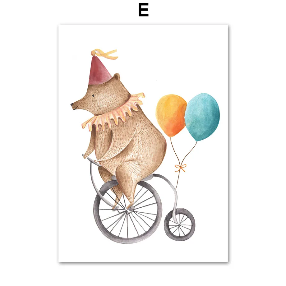 Circus-Animal-Bear-Rabbit-Panda-Show-Wall-Art-Canvas-Painting-Nordic-Posters-And-Prints-Wall-Pictures (7)