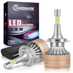 Carshark 360 Turbo H1 H3 H4 9012 HIR2 H7 Canbus Levou Farol Cabeça Lâmpada 12V Hb3 Hb4 Auto Lâmpadas Gelo H8 H9 H11 9005 9006 Luz de Neblina