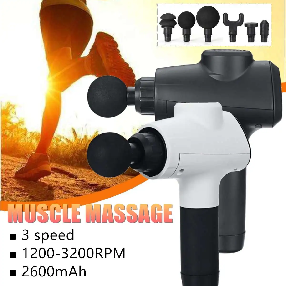 

Handheld Tissue Muscle Massage Guns Vibrating Percussive Therapy Adjustable Body Relaxation Muscle Massager Pain Relief Tools