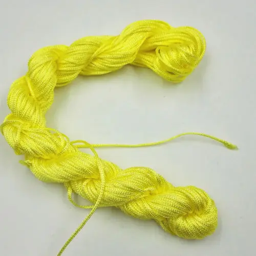Light yellow 29 цветов новая нить плетеная нить для изготовления ювелирных изделий DIY нейлоновый шнур 1 мм* 21 м китайский узел, браслет - Цвет: Light yellow