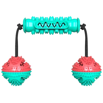 

Dog Chew Toy Molar Bite Toys Self-Playing Rubber Ball with Suction Cup Multipurpose Interactive Ropes Toy