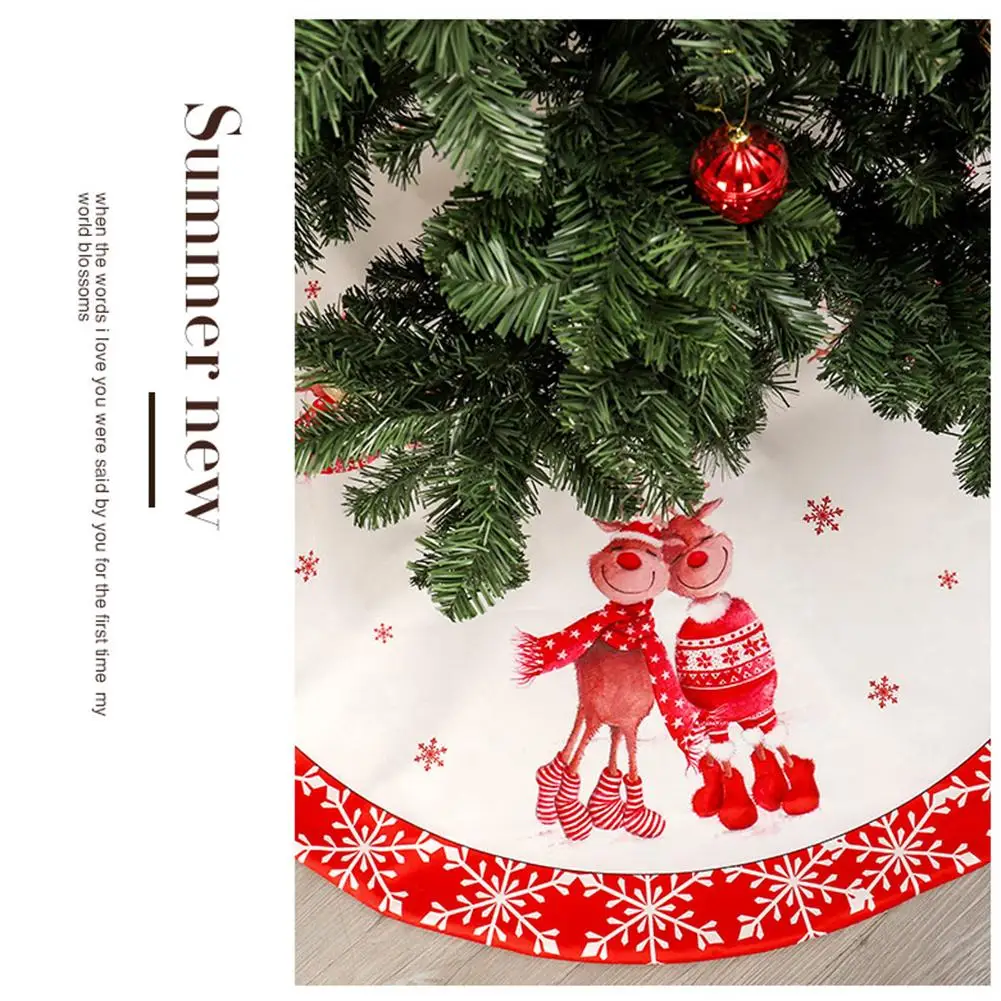 

Double Deer Tree Skirt Christmas Tree Skirt Christmas Tree Bottom Decoration Tree Skirt 120cm Christmas Tree Skirt Non-woven Fl