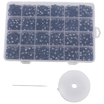 

1200Pcs Round Acrylic Letter Beads Set for Kid Bracelets Necklace Making Beaded Material Plastic Alphabet Beads Boxs