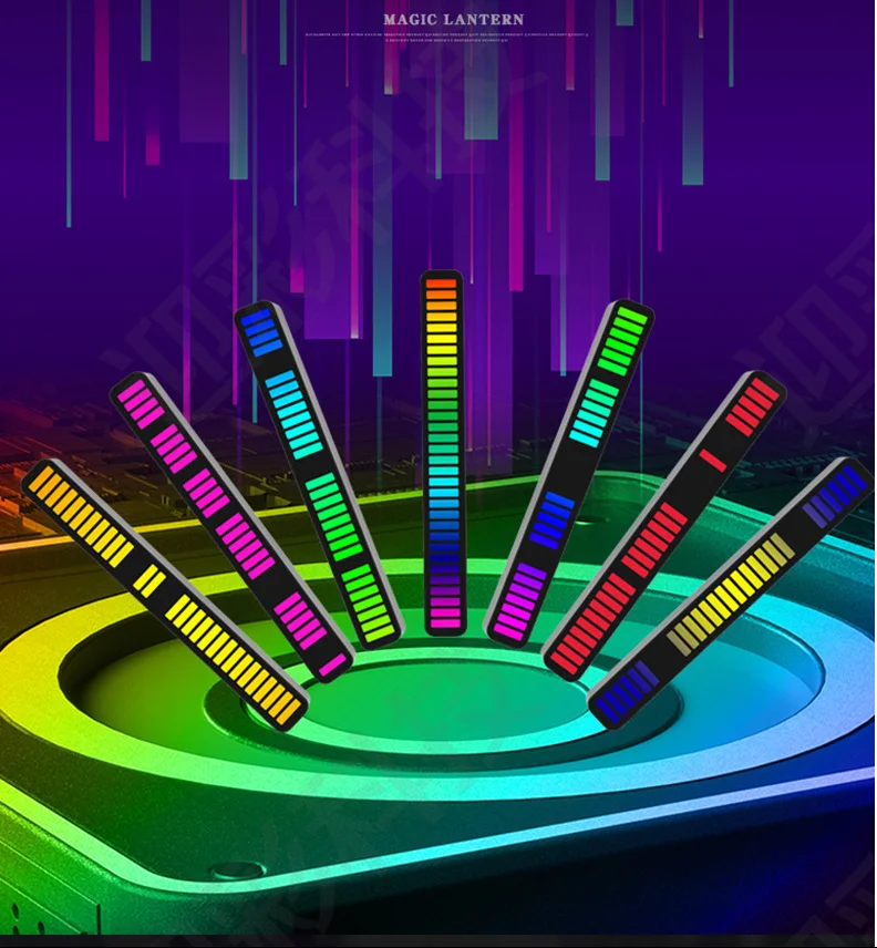 

Управление через приложение на аккумуляторе, RGB пикап, светильник, музыкальная лампа с голосовой активацией, Автомобильный USB-датчик, светодиодный атмосферсветильник