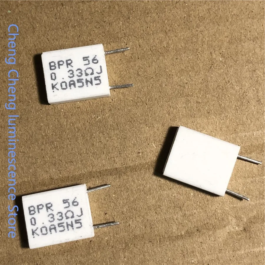 100 шт./лот BPR56 5 Вт 0 33 Ом неиндуктивный керамический цементный резистор 100%