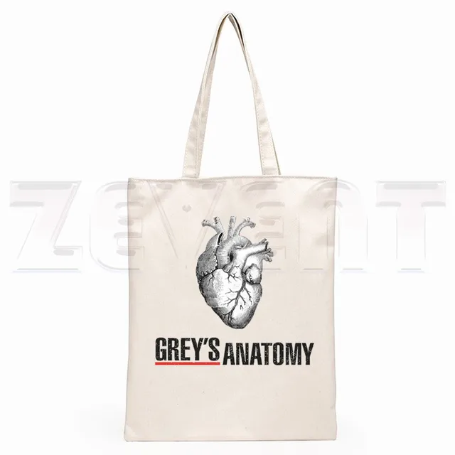 Greys Anatomy You're My Person Ullzang Hip Hop Hipster Cartoon Print Shopping Bags Girls Fashion Casual Pacakge Hand Bag A