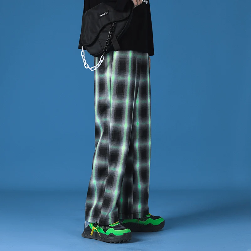 2021 Spring Summer Men's Plaid Pants Inspired Shadow Checkered 