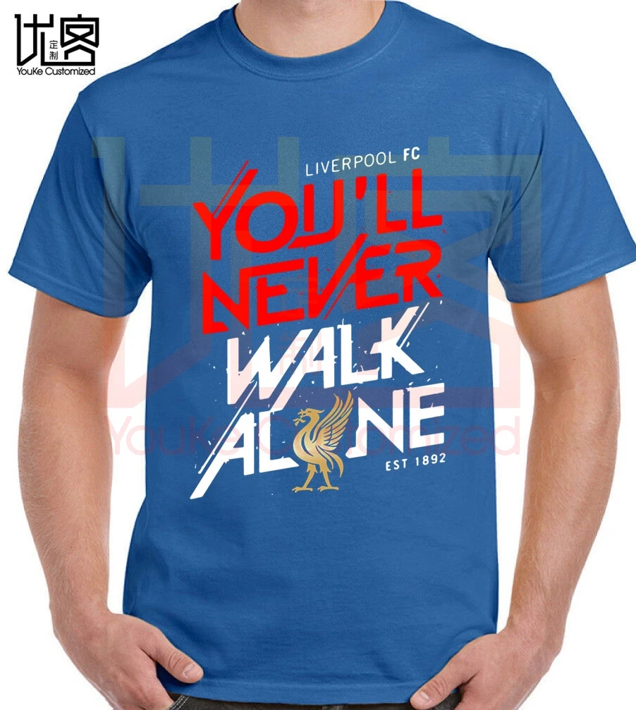 Футболка Liverpool You'll Never Walk Alone популярная футболка футболки с круглым вырезом из