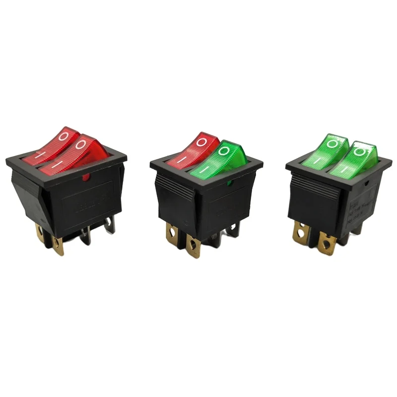 Description Picture 4 of item1PCS KCD8 6PIN 16A 250V 20A 125V Double Light Switch Rocker Switch Waterproof ON-OFF KCD6 Boat Power Switch