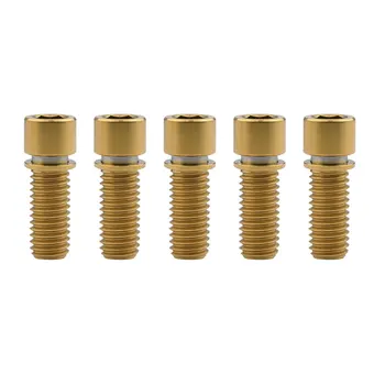 

5Pcs M7 x 20 25mm Titanium Ti Bolt Cylindrical Head Inner hexagon Screws with Washer Bike Screw Bike Accessories