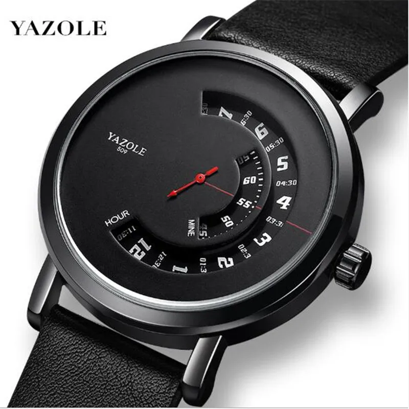 Лидер продаж Yazole новые поворотные водонепроницаемые мужские часы Vibrato Explosion Креативные мужские кварцевые часы relogio masculino