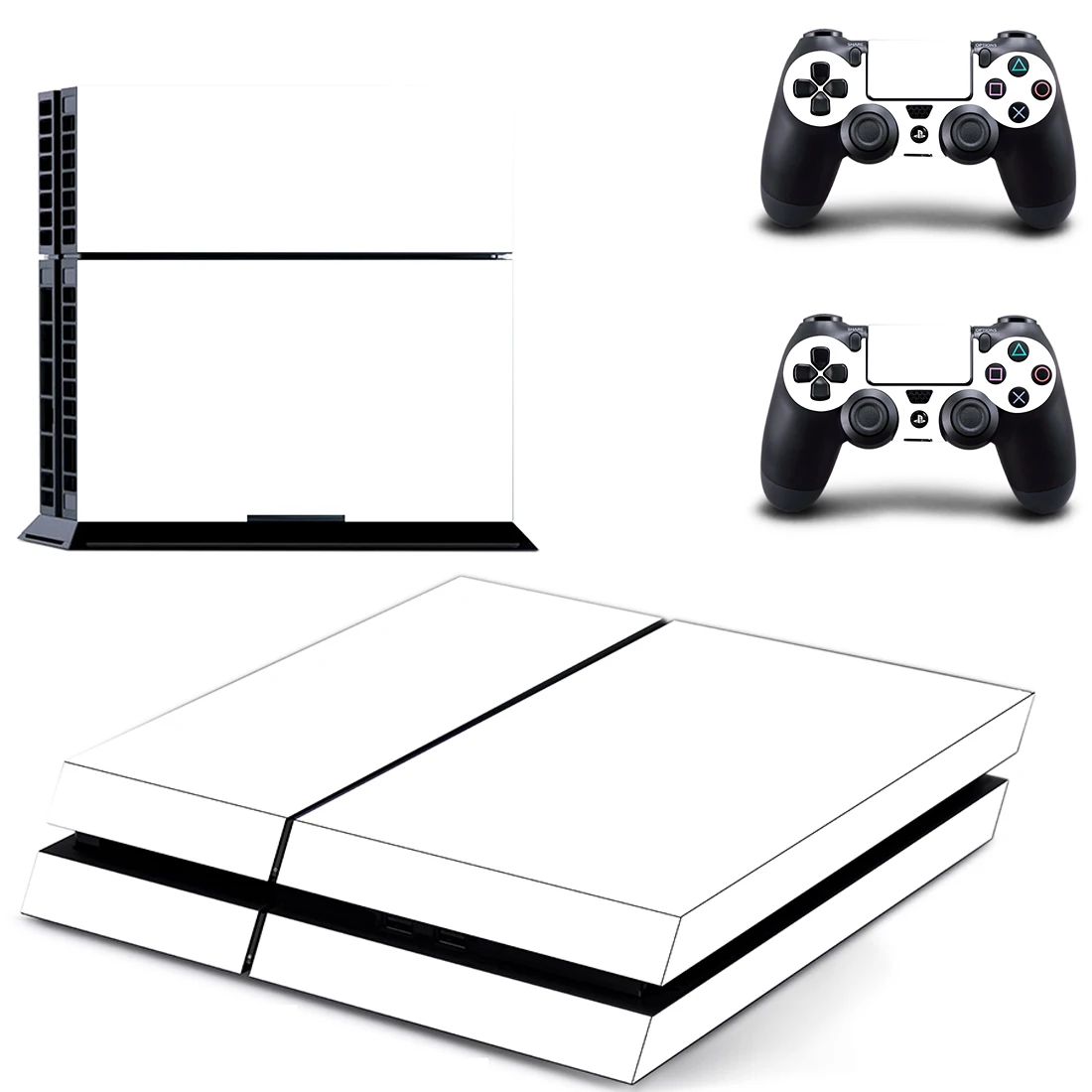 Сплошной белый стиль наклейка кожи наклейка для PS4 Playstation 4 консоли защитная пленка+ 2 шт. контроллеры Защитная крышка DPTM2371