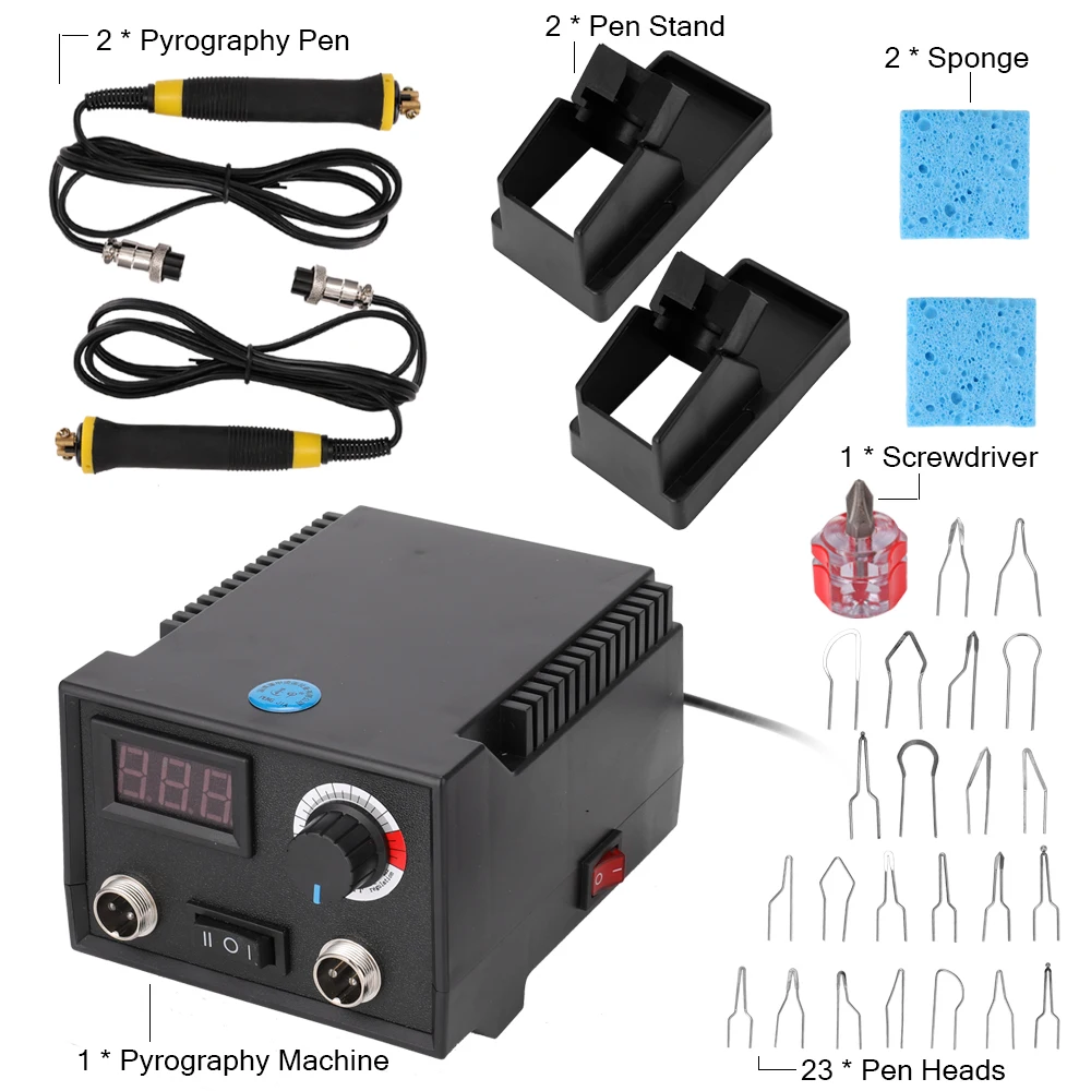 Пирографическая машина для сжигания древесины пирограбадор Регулируемая температура горелки из дерева для прижигания пирографии ручка для тыквы набор инструментов