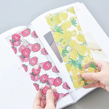 

Transparent Fruit Pattern Pencil Bag PVC Large Capacity Makeup Brushes Holder Organizer Makeup Bags Cosmetic Box Lipstick Bag
