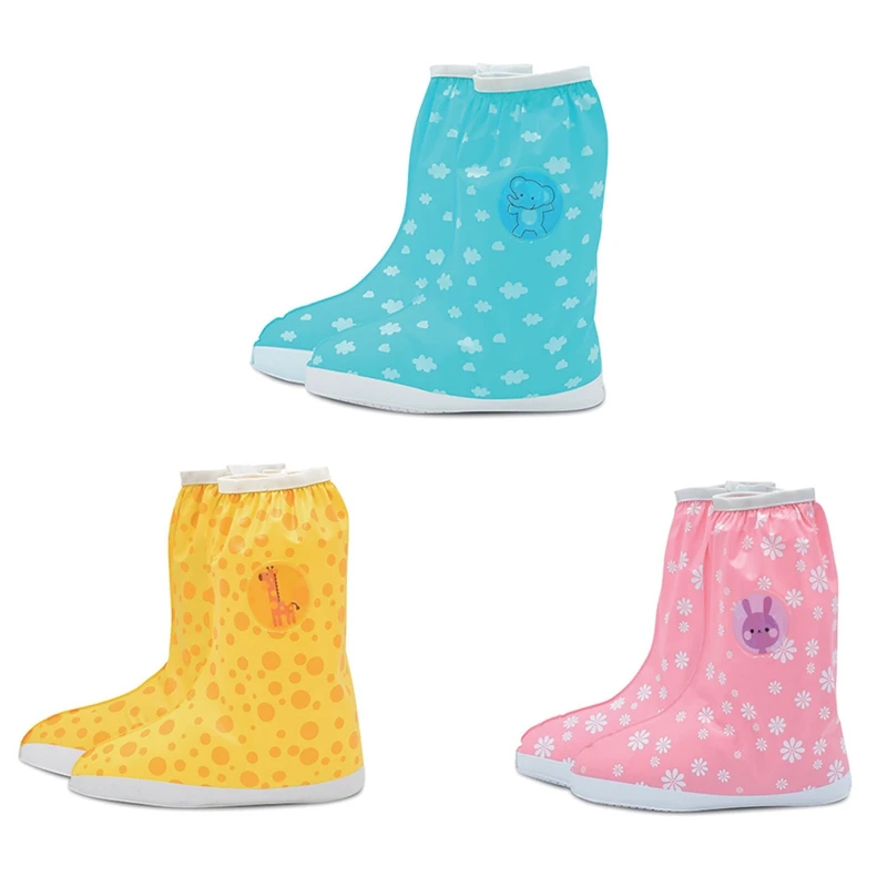 

Kid Children Boots Rain Shoes Animal Printing Cover Waterproof Boots Slip-Resistant Overshoes Reusable