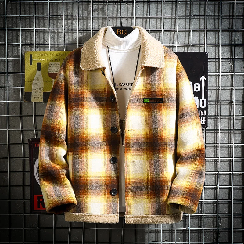 Стиль, зимняя куртка для мужчин и пальто Peffer Parka, Мужская одежда для мужчин, зимняя клетчатая Вельветовая Толстая M-5XL из овечьей шерсти