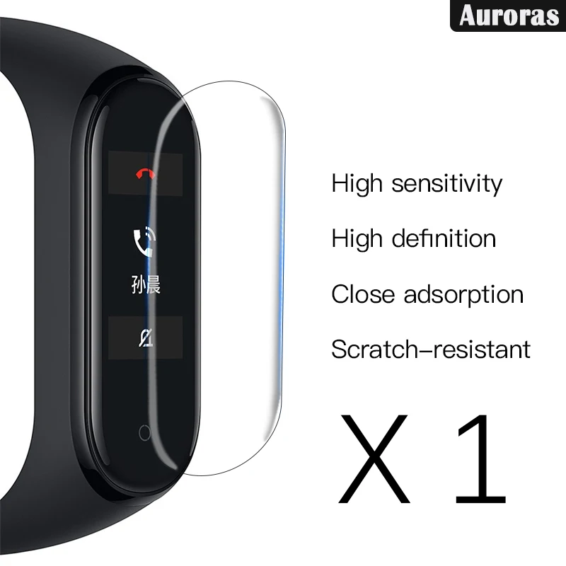 1 Pcs 1/2 шт для Xiaomi mi Band 4 защитная пленка для экрана закаленное стекло Смарт-часы для mi Band 3 чехол для пленки - Цвет: 1 Pcs