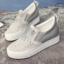 Для женщин Леди Мода стразы украшают Женская прогулочная обувь без застежки; мокасины; спортивная обувь на плоской подошве для ходьбы; zapatillas mujer; deportiva; сезон весна-осень ZQ-142