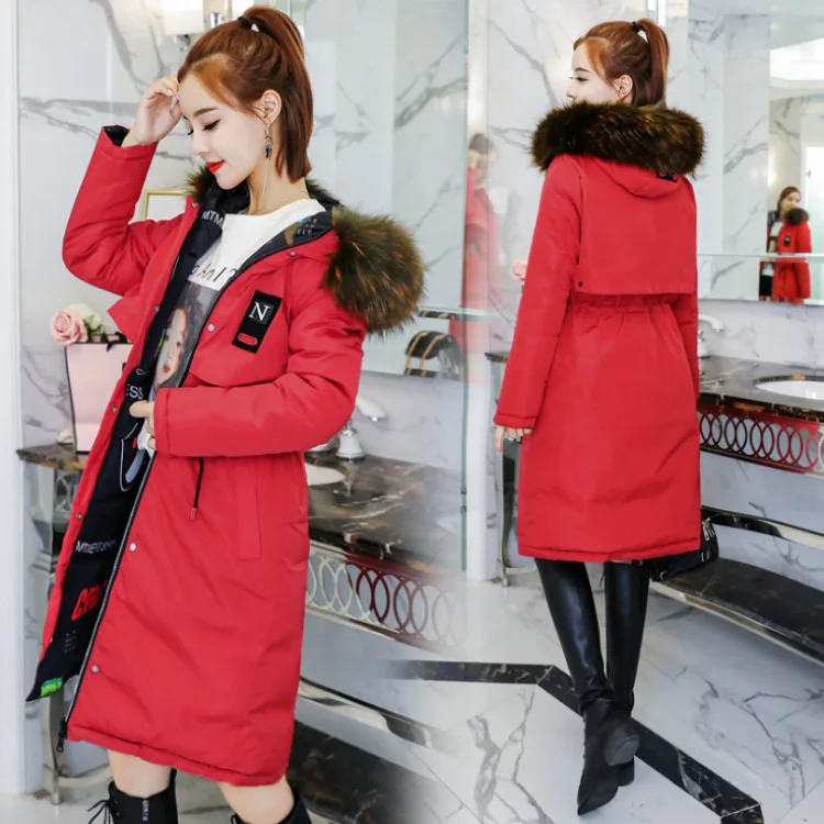 

Down Jacket Cotton-padded Clothes Women's Mid-length over-the-Knee Cotton-padded Clothes Winter 2019 New Style Reversible Thick