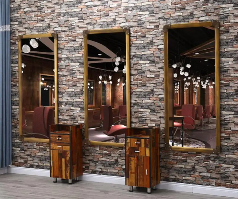 Hairdressing mirror net celebrity retro barber shop mirror makeup single frame hair salon dedicated retro glass reinforced plastics hairdressing chair hair salons dedicated the new haircut chair