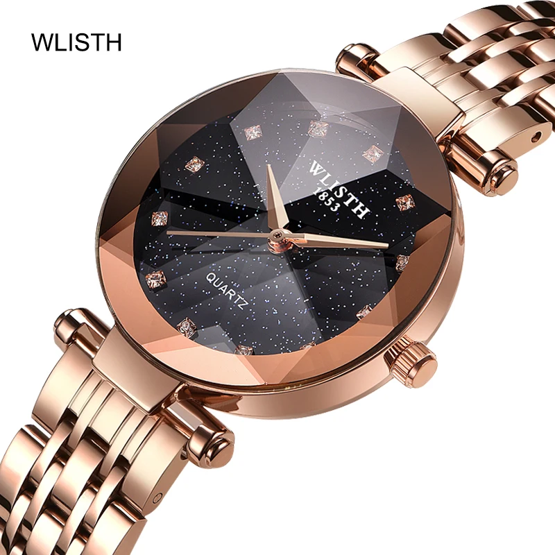 

WLISTH Women's Watch Fashion Casual Time Scale Diamond Sparkling Star Magnetic Buckle Waterproof Quartz Watch Brand Women's Gift