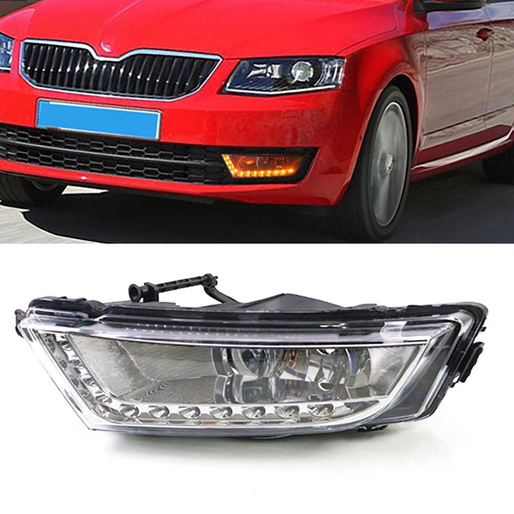 Автомобильный мигающий светодиодный дневной свет для Skoda Octavia A7 MK3 2014 2015 2016 ные