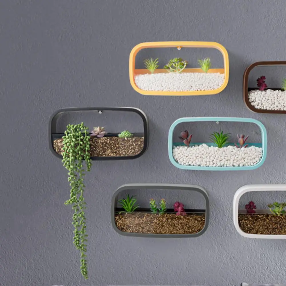 Nordic Style Wall Decoration Plant Pot Eco-friendly Wear Plastic Wall Hanging Flower Pot for Home Artificial Flower Container