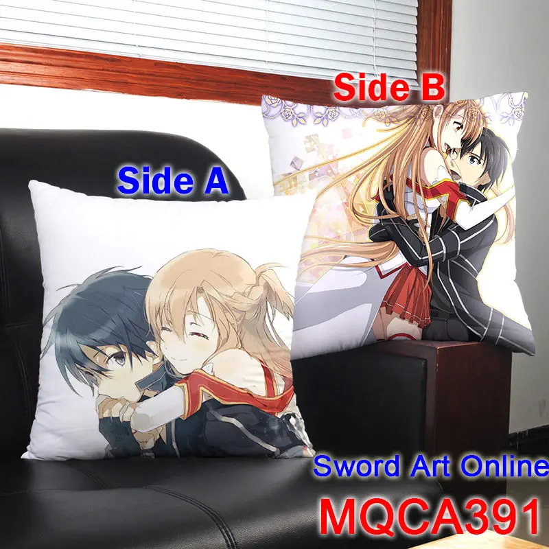 45X45 см аниме меч искусство онлайн наволочка SAO Yuuki Асуна Кирито Dakimakura Чехол 3D двусторонний принт Наволочка декоративная - Цвет: 11