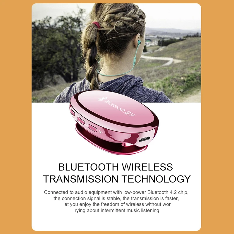 Крутой Bluetooth 4,2 MP3-плеер Bluetooth с fm-радио длительным временем ожидания без потерь шумоподавление воспроизведение музыки с 8G FM и запись