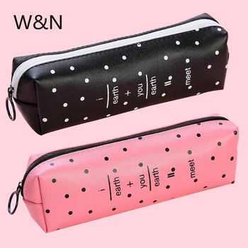 

Black Pencil Case School Pencil Cases Bag Stationery Leather Pencilcase Kawaii Pencil Case For Girls Boys School Supplies Tools